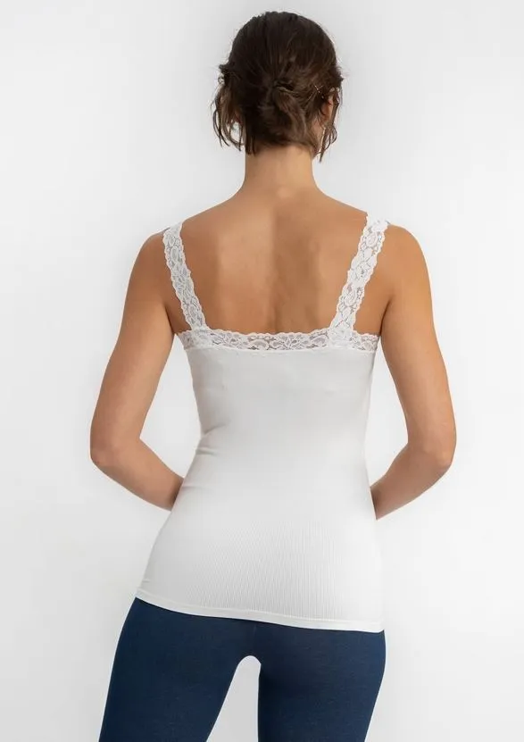 Jr Lace Cami - White Tank Top