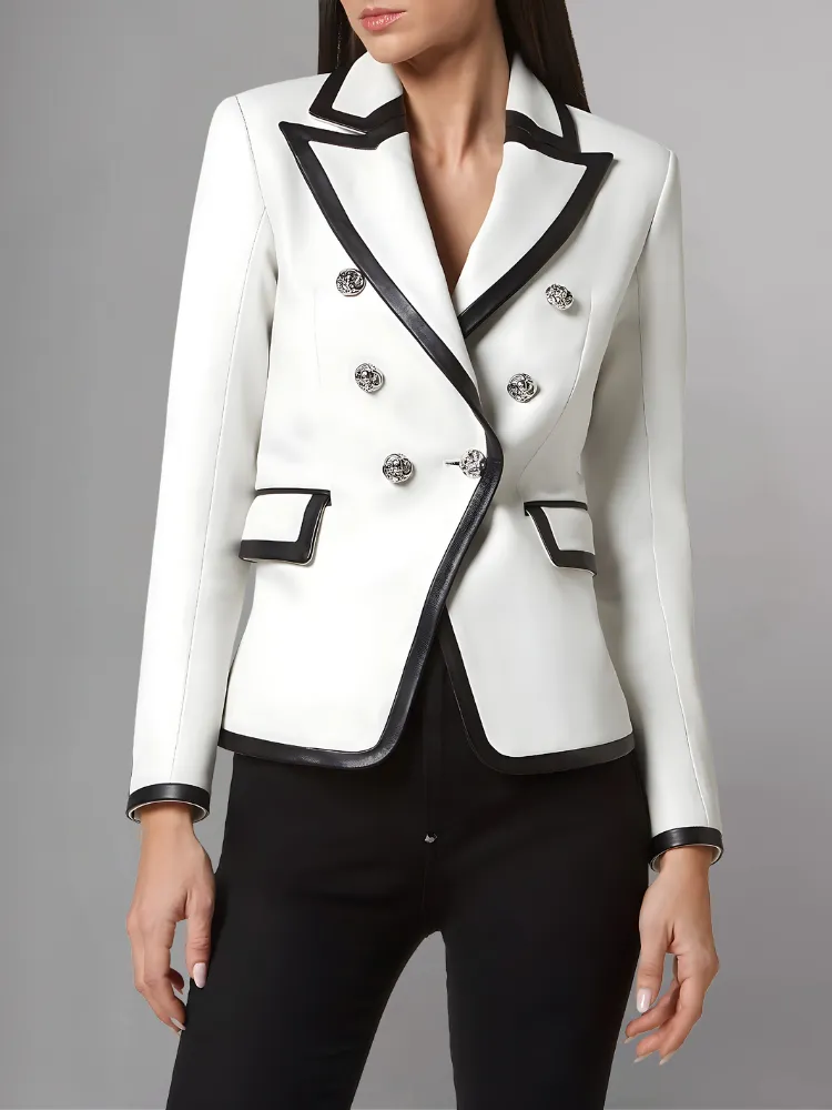 Kinley Womens Leather Blazer Jacket