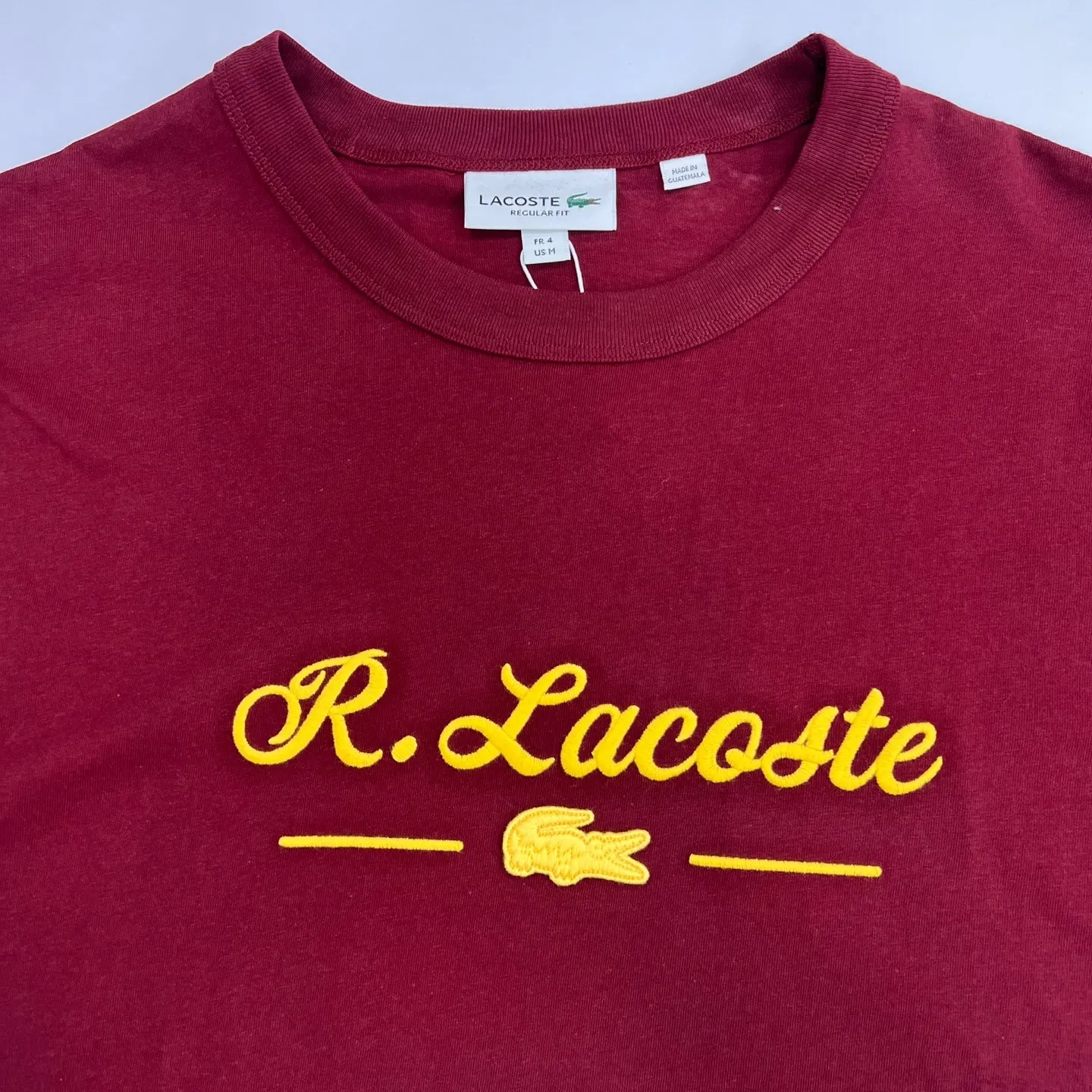 LACOSTE Signature Embroidery Cotton T-shirt