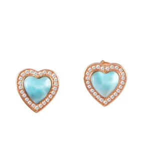 Larimar Hau'oli Heart Earrings