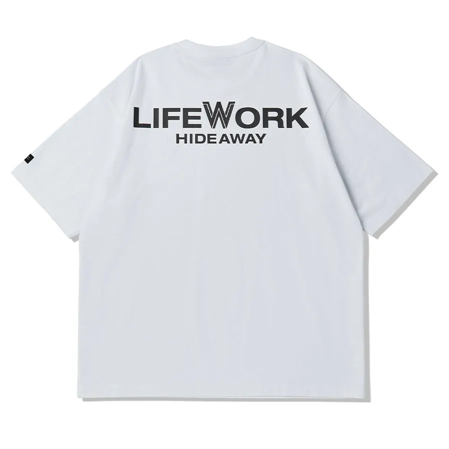 LifeWork Embroidered Chest Logo Tee White