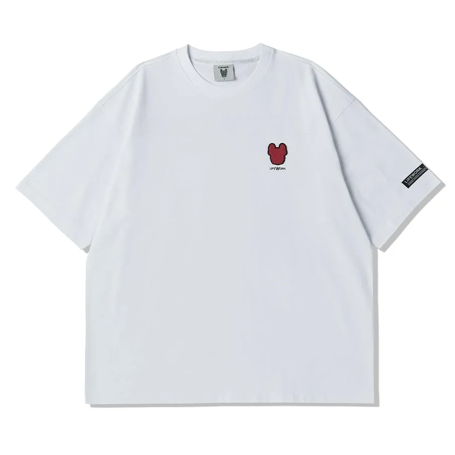 LifeWork Embroidered Chest Logo Tee White