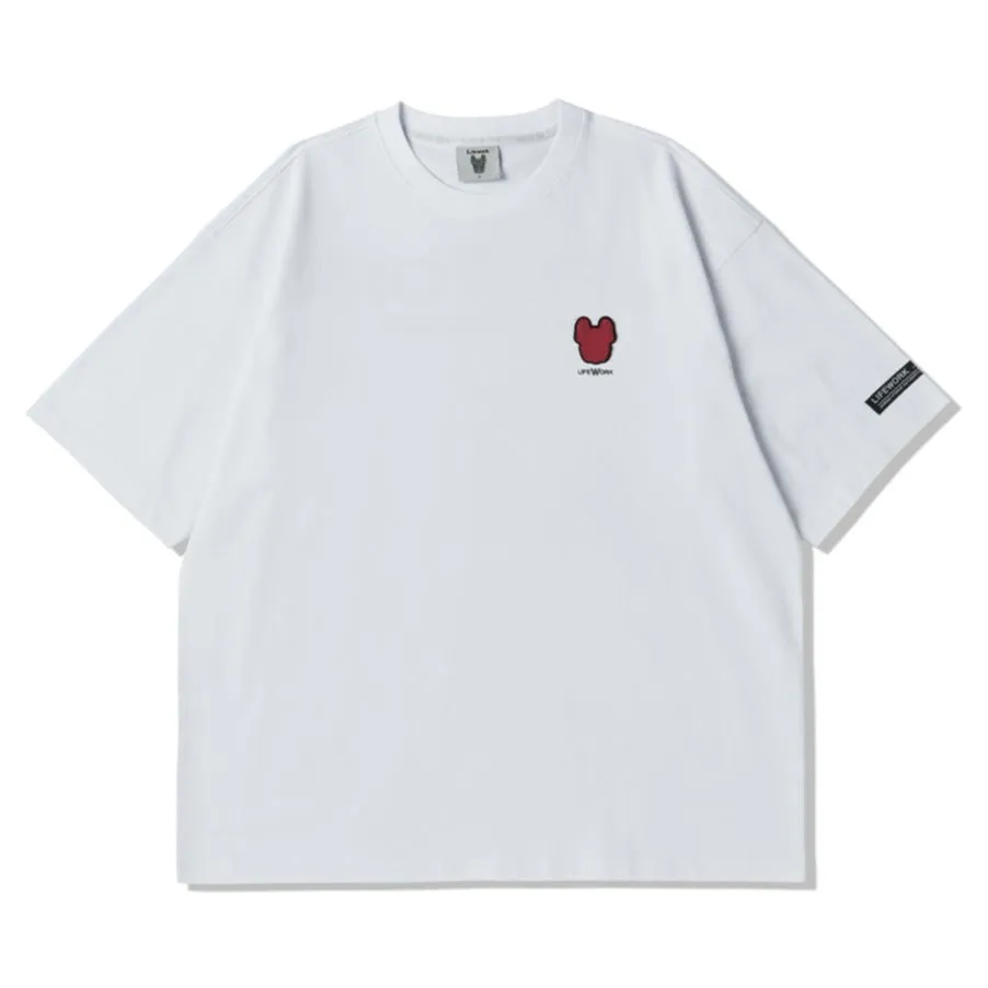 LifeWork Embroidered Chest Logo Tee White