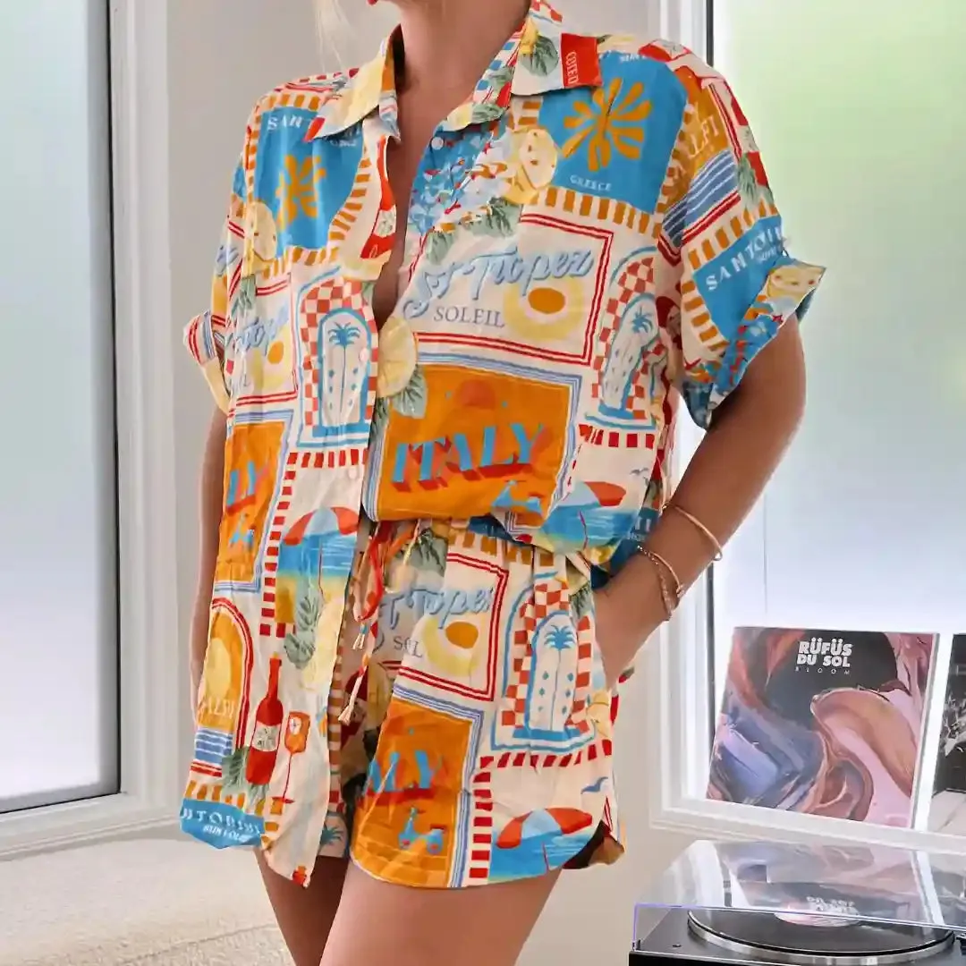 Lola Shirt Sun Lounger Print