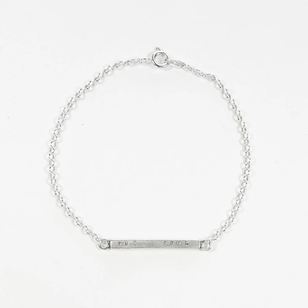 Medium Letter Pressed Bar Bracelet