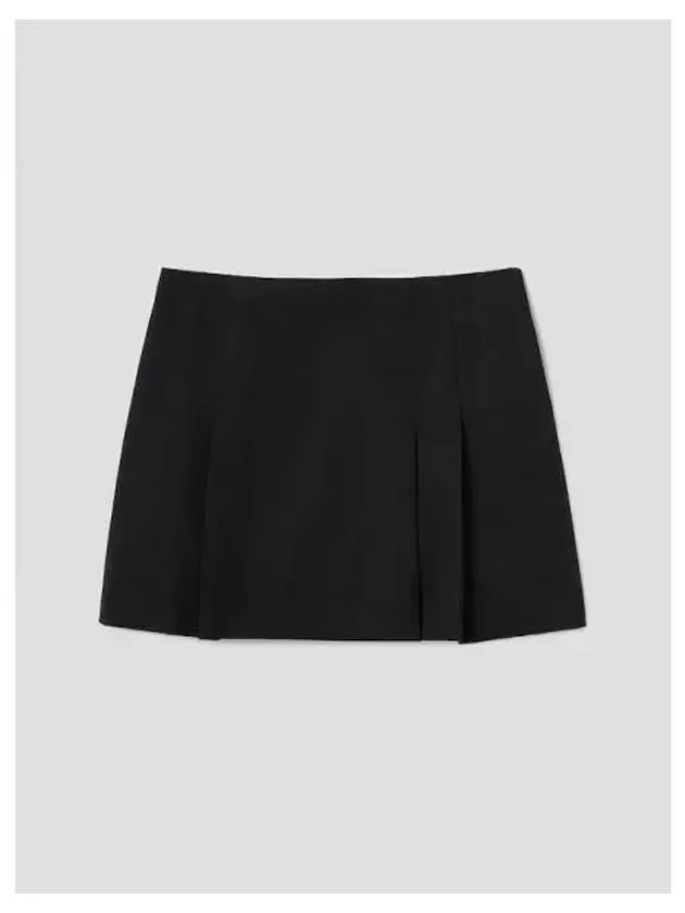 Mini pleated skirt black domestic product