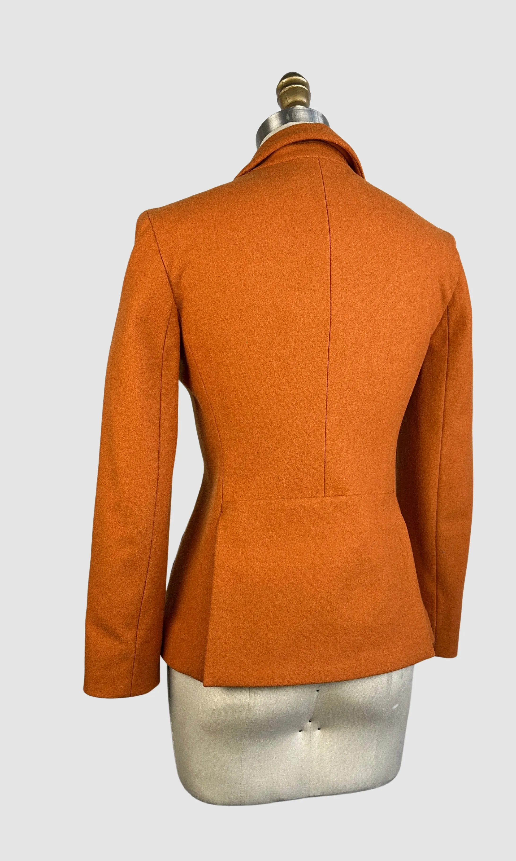 MIU MIU Vintage 90s Orange Blazer with Novelty Back Pocket  Small