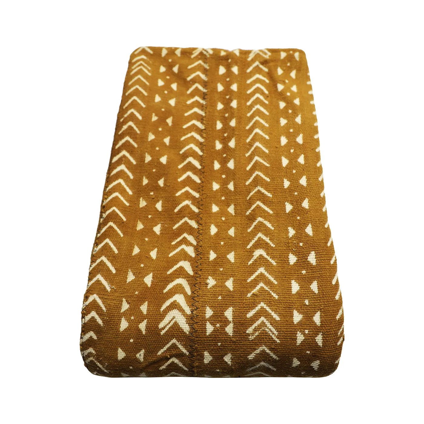 Mud Cloth Textile | Oversize Throw Blanket Mustard