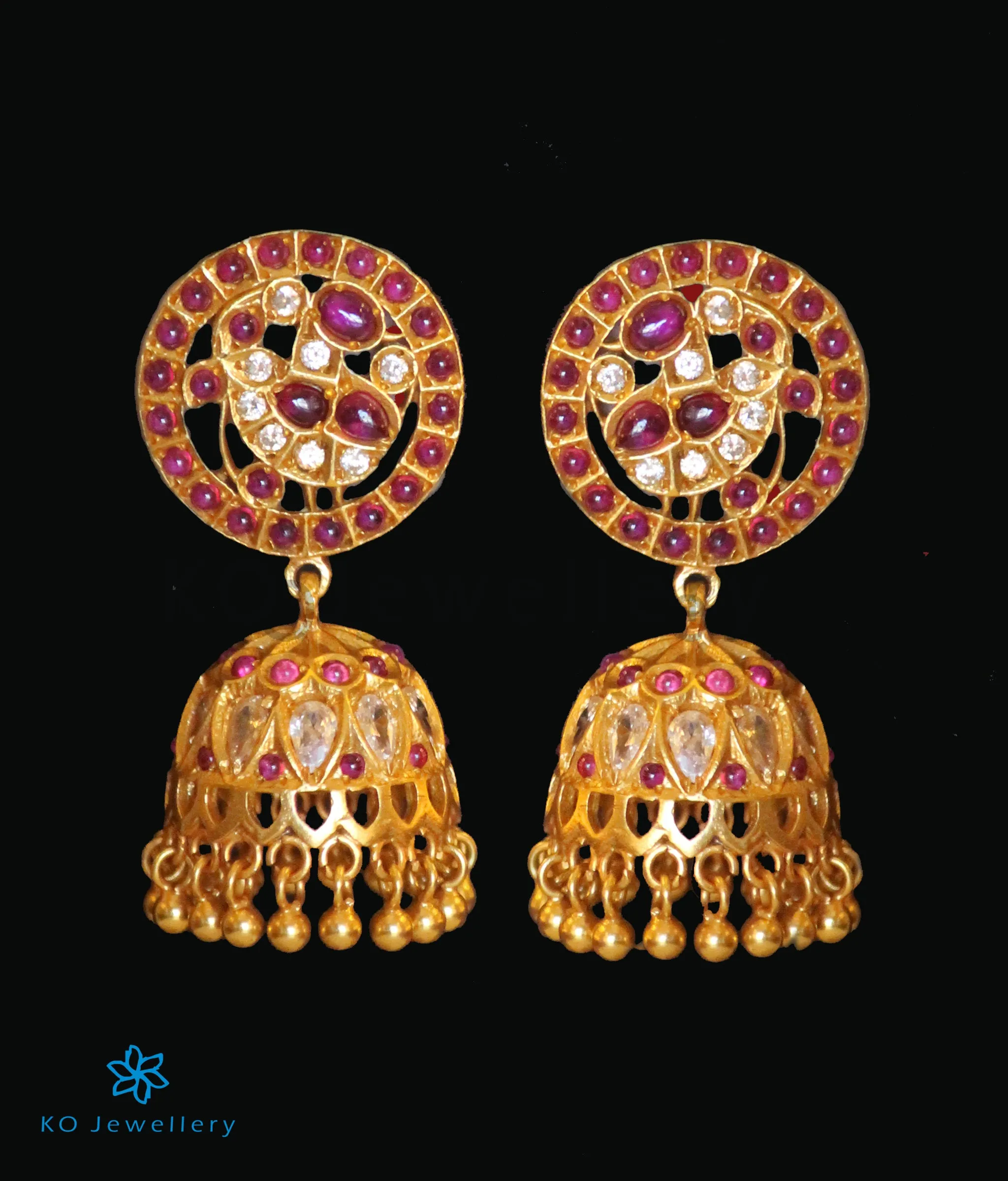 The Nritya Silver Peacock Jhumka