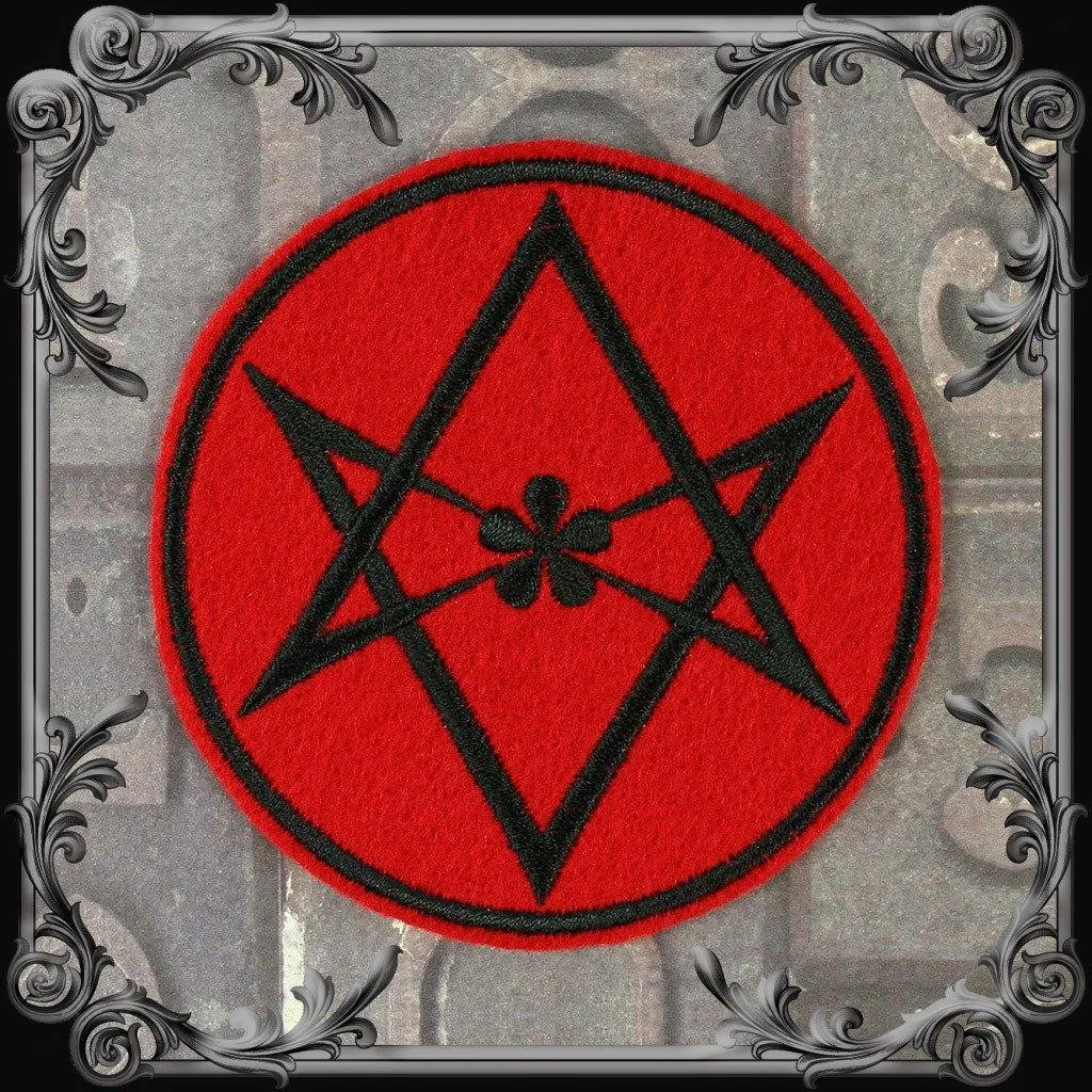 Unicursal Hexagram Patch - Red