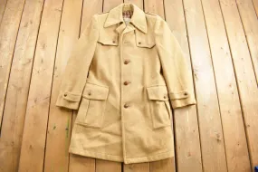 Vintage 1960s Beige Button Up Wool Overcoat / 1990s Overcoat / 1990s Vintage / Made In Canada / Outerwear / Winter / Cozy Trench Coat