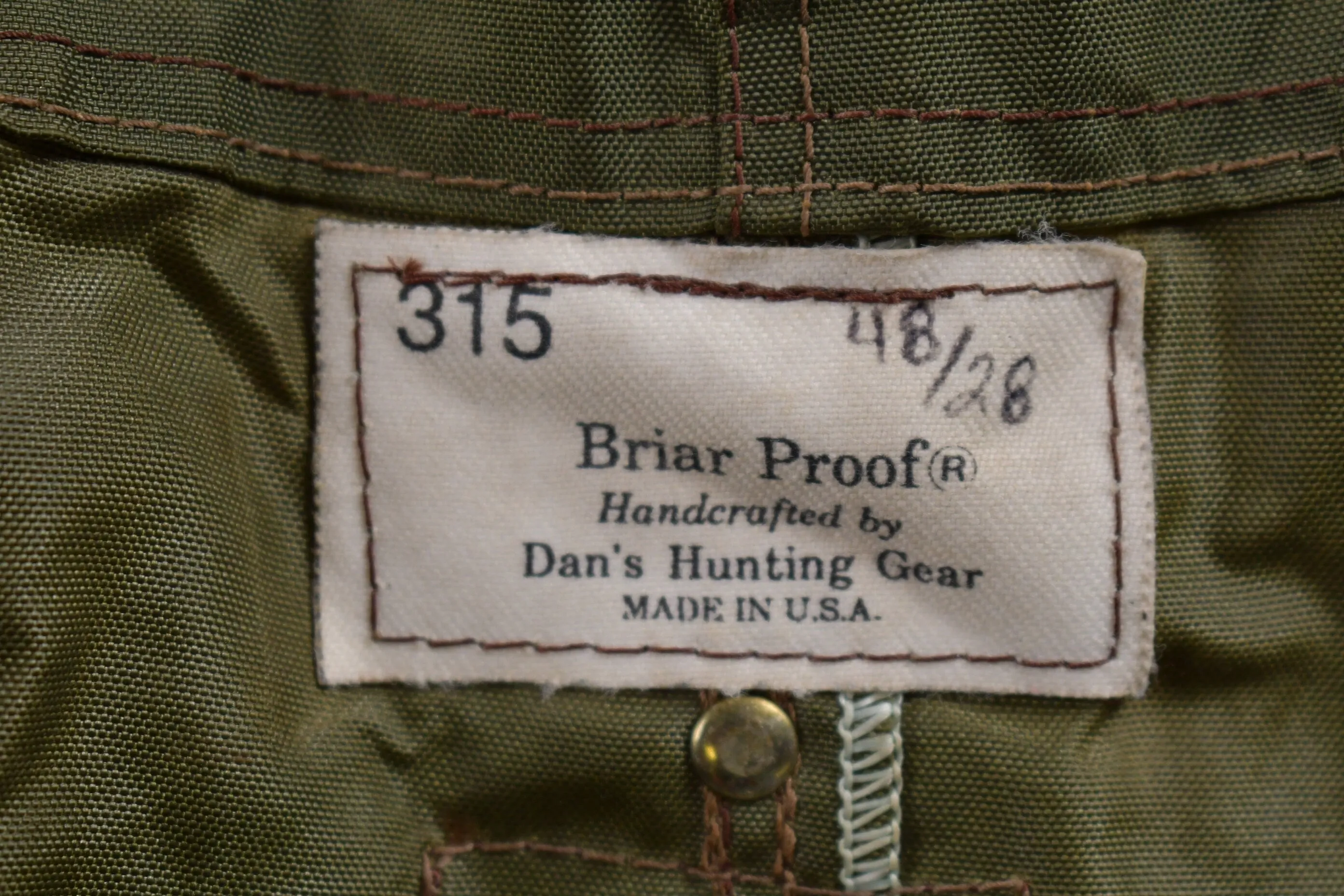 Vintage 1970s Dans Briar Proof Hunting Overalls / Vintage Overalls / Streetwear / Outdoorsman / Made in USA / Hunting Gear / Fishing