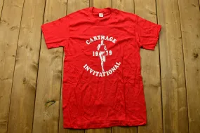 Vintage 1979 Carthage Invitational  Single Stitch Hanes T Shirt Made In USA/ Graphic / 80s / 70S / Streetwear / Retro Style