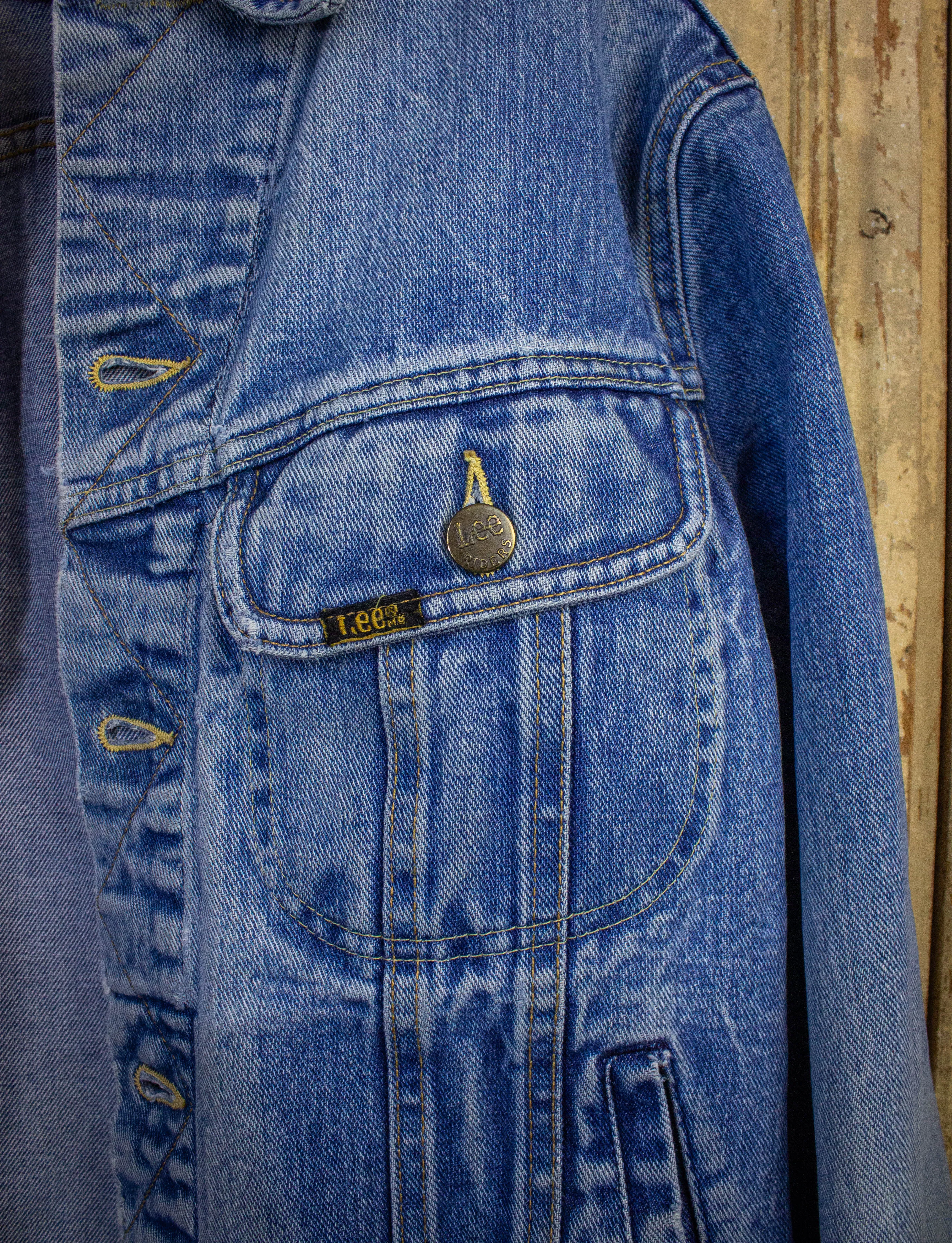 Vintage Lee Denim Trucker Jacket 70s Light Wash Medium