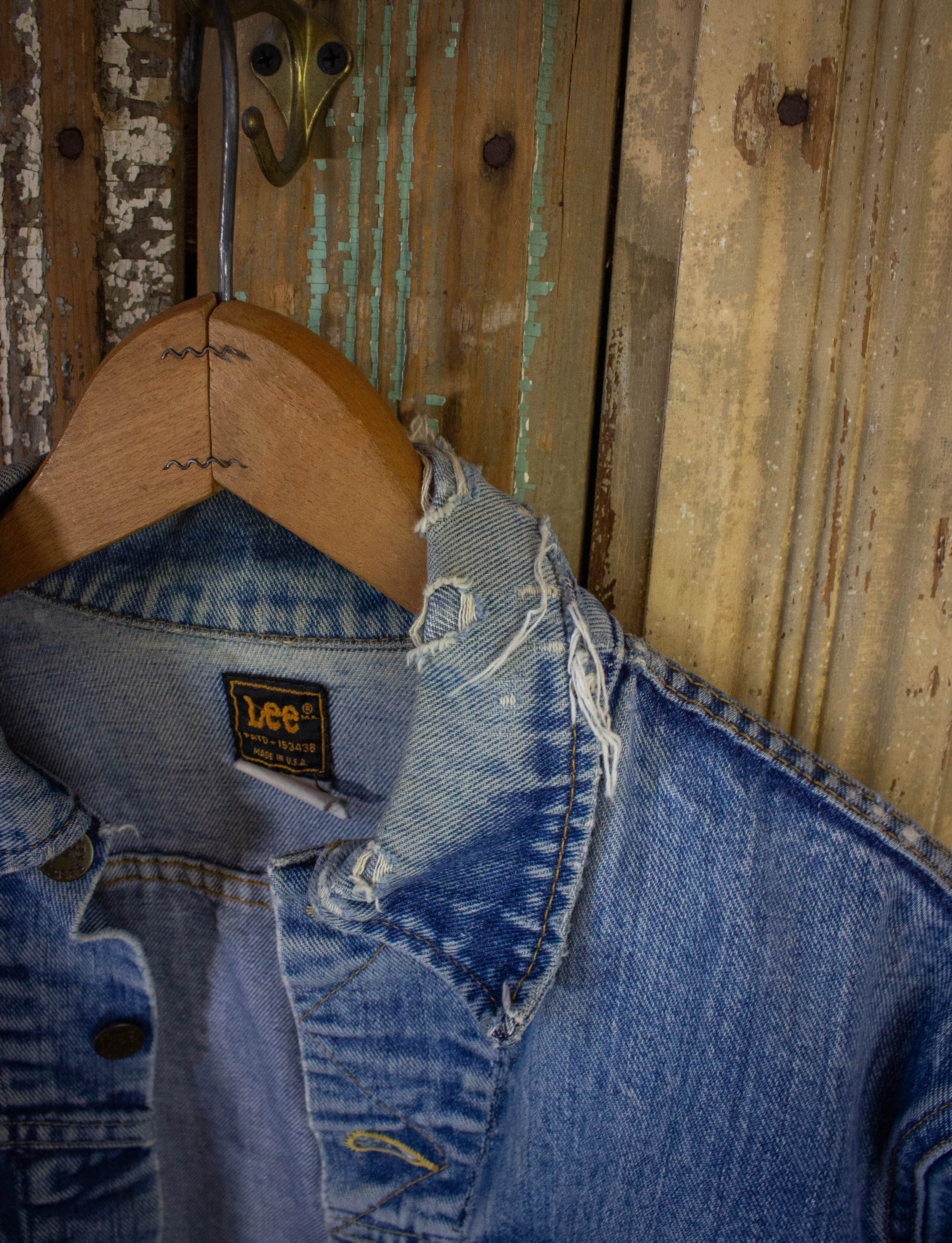 Vintage Lee Denim Trucker Jacket 70s Light Wash Medium