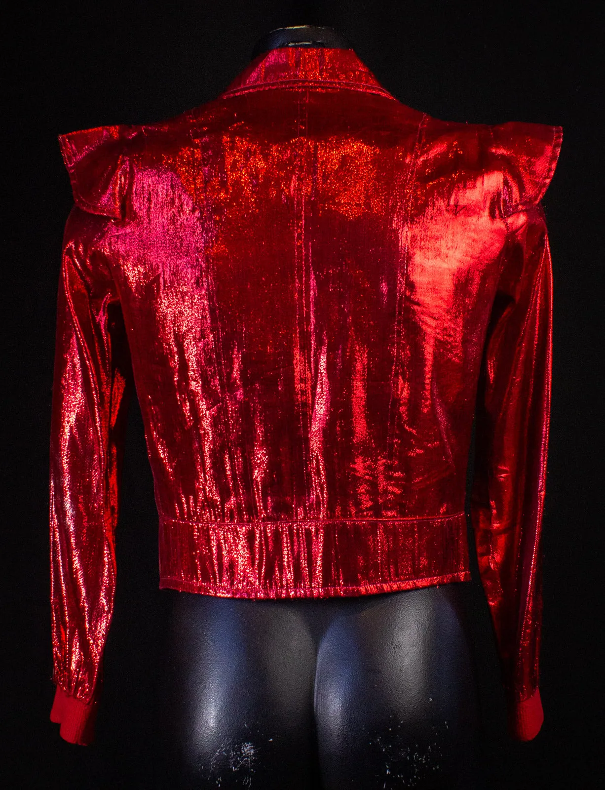 Vintage Ziggy Stardust Era Red Glam Rock Jacket 70s Small