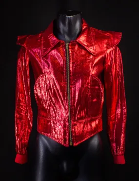 Vintage Ziggy Stardust Era Red Glam Rock Jacket 70s Small