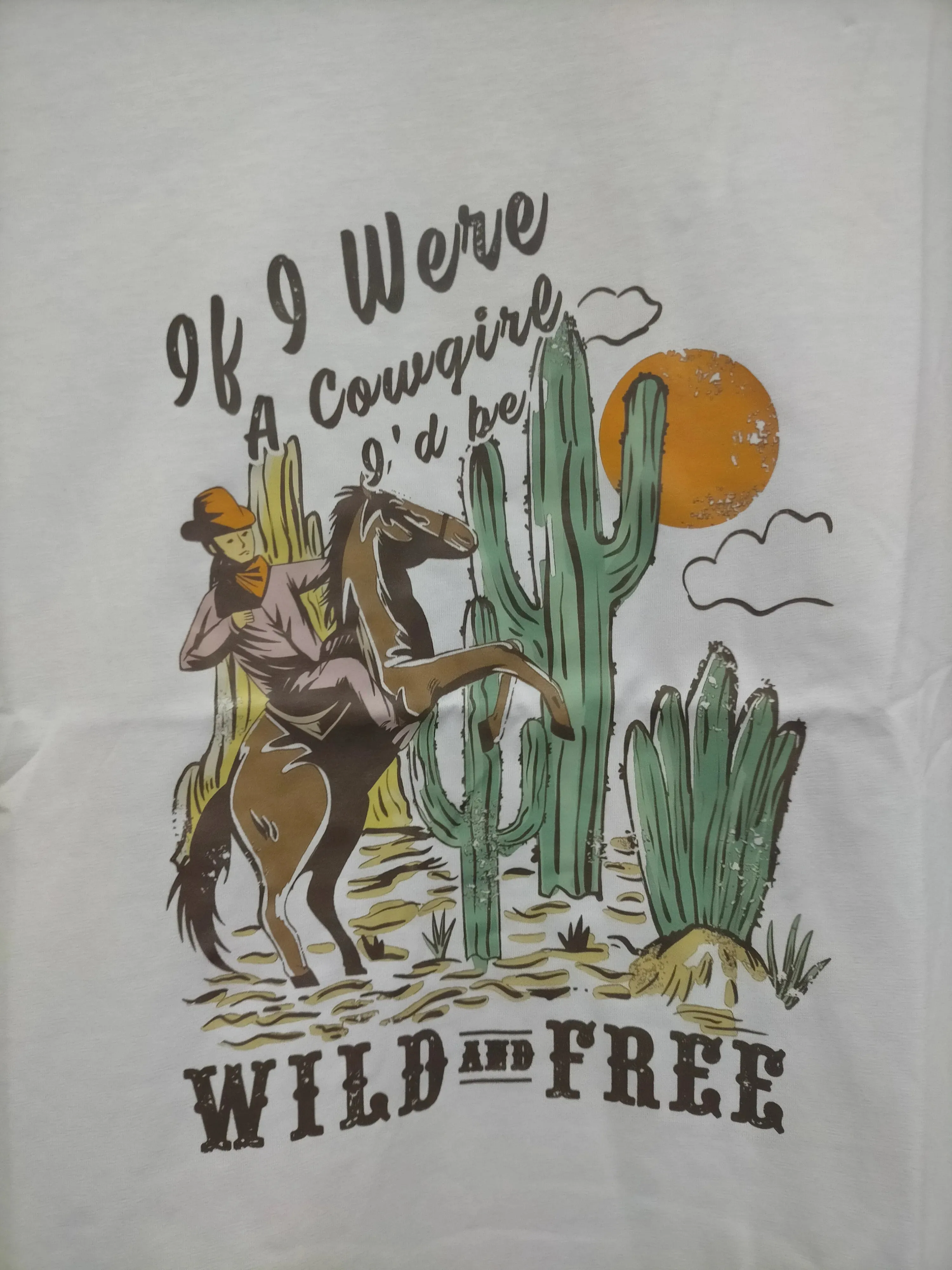 Wild and Free White Band Tee