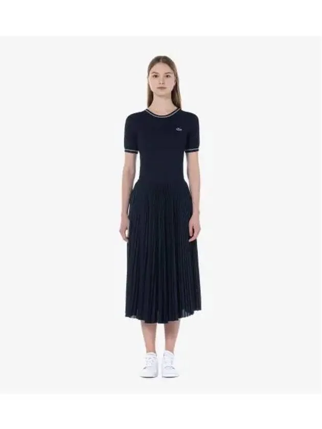 Women s Jersey Pleated Skirt Navy