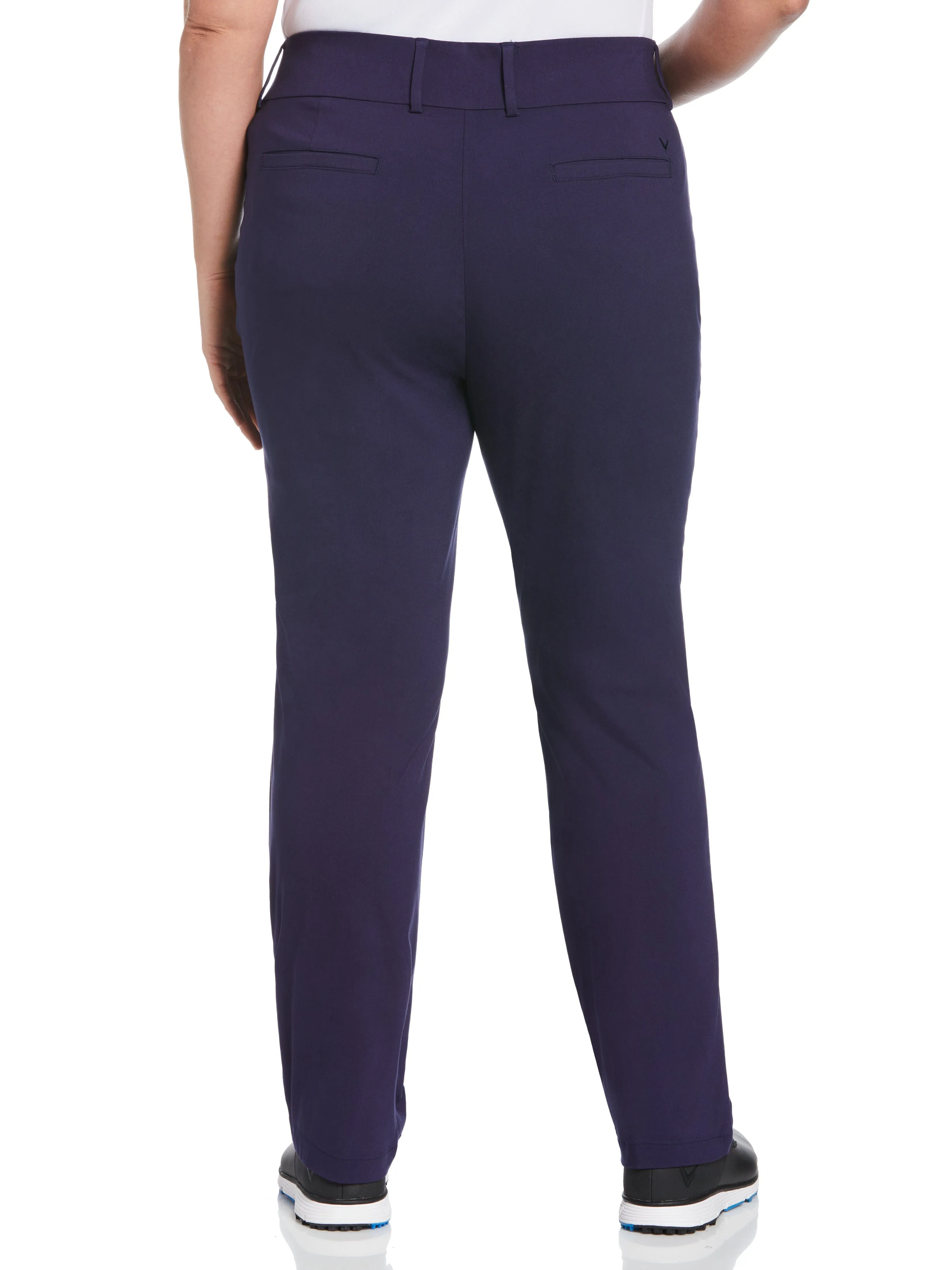 Womens Plus Pull-On Stretch Tech Flat Front Golf Pant