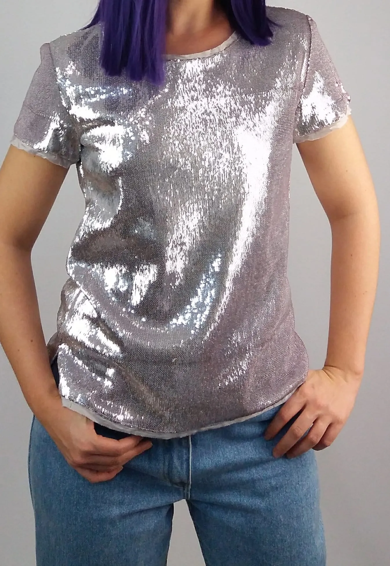 Y2K Rose Gold Sequins Top