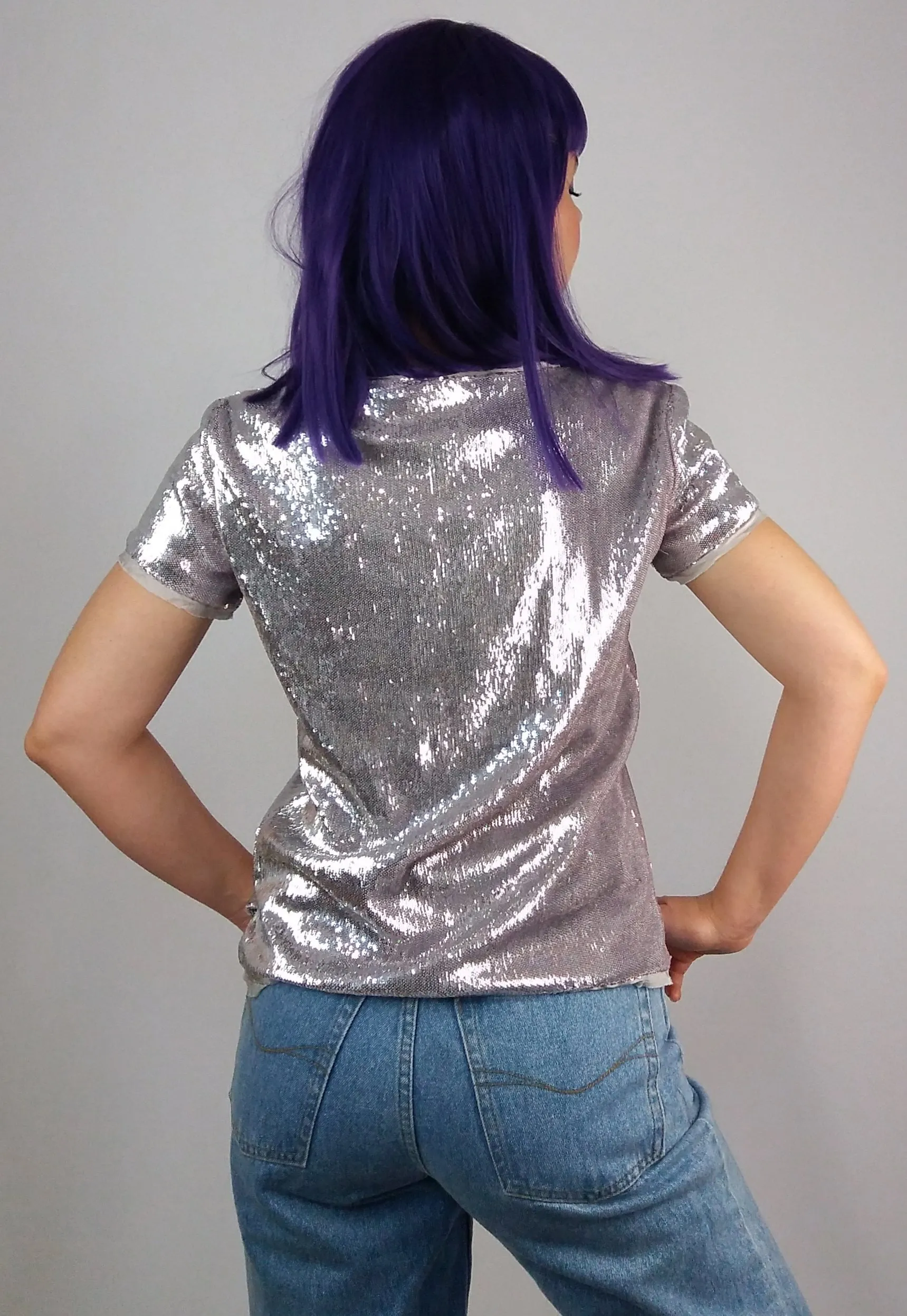 Y2K Rose Gold Sequins Top